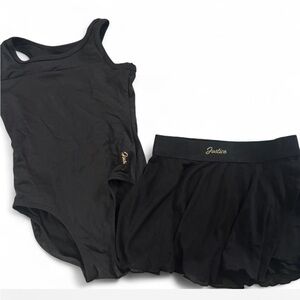 Justice Black Leotard and Skirt set size 5/6